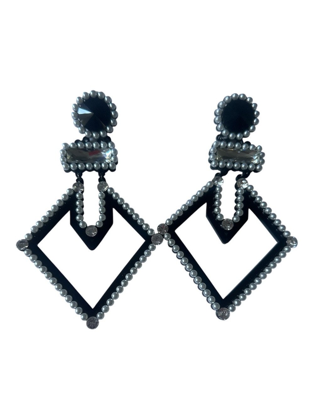 Art Deco Style Geometric Drop Earrings
